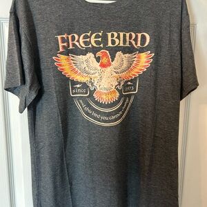 freebird Charcoal Tee with Red, Yellow & Cream Eagle Graphic